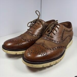 Franco‎ Cuadra Wingtip Oxford Shoes Mens Brown Leather Lace Up Comfort Size 9.5